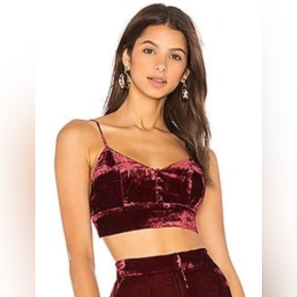 House Of Harlow 1960 by Revolve Wine Velvet Bralette Women's Size XS - Picture 11 of 11
